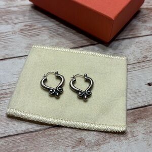 James Avery Retired Scroll Earrings Sterling Silver